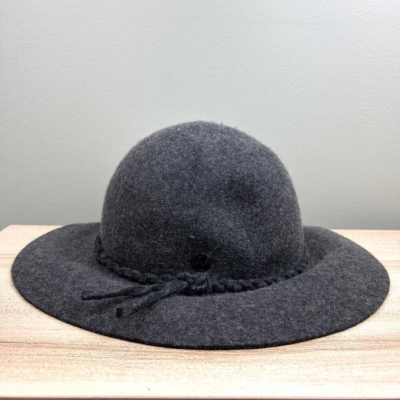Rip Curl 100% Wool Felt Hat Braided Hat Band Charcoal Natural Fiber Accessories - Picture 2 of 10